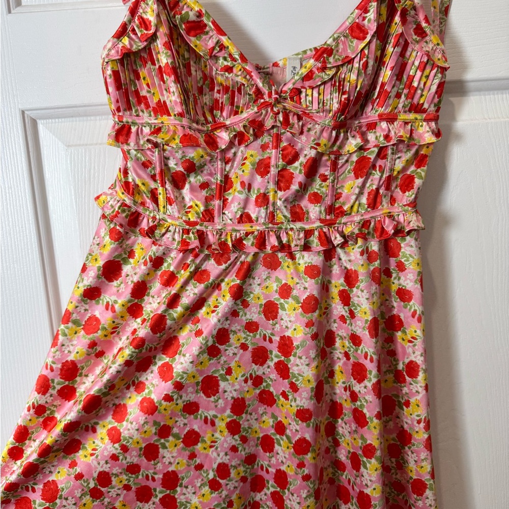 For Love & Lemons scarlet red floral dress size Medium